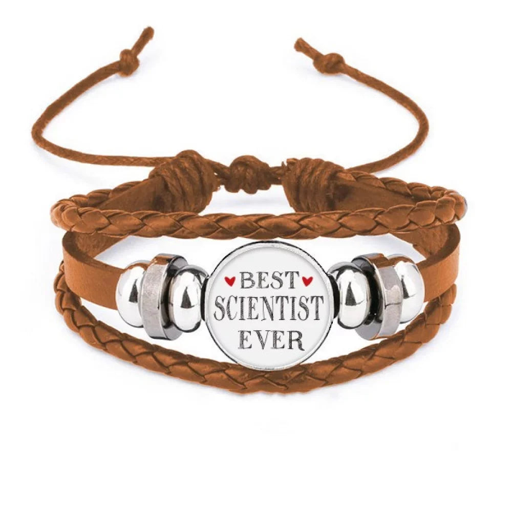 Bracelet ever scientist Wristband Best Profession Leather Quote Ornament Jewelry