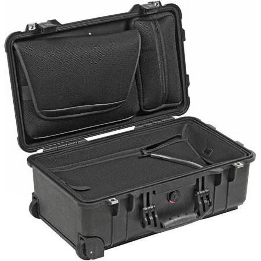 Black 1510LOC Wheels, TSA Overnight Case Laptop Watertight with Hard