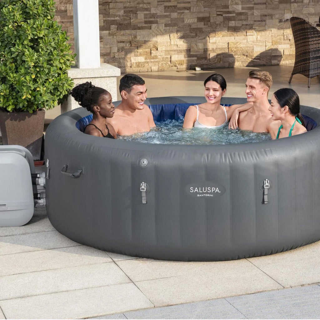 SaluSpa Pool/Spa of Hot Bestway Tub 4 w/Set HydroJet SaluSpa Seat Santorini