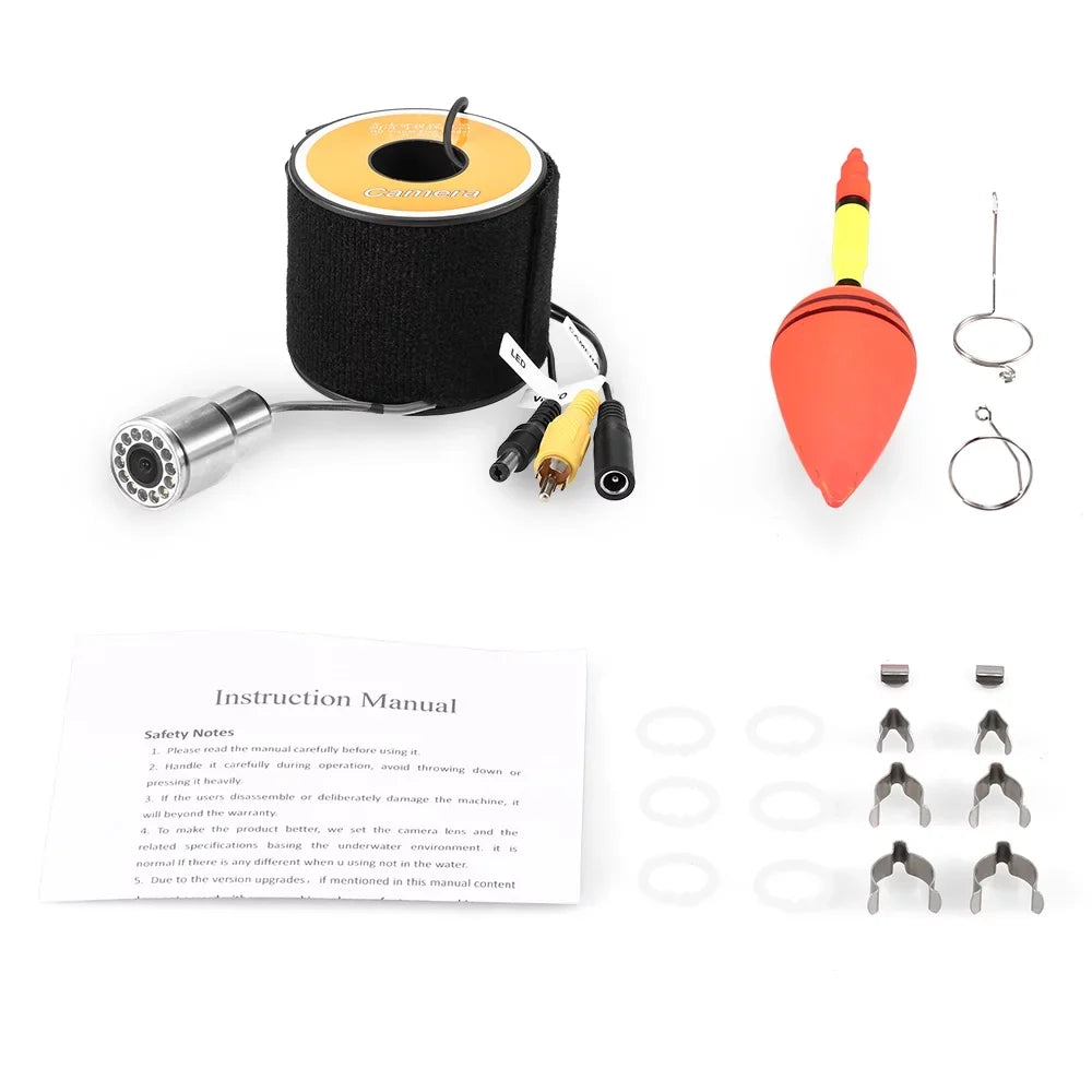 Ice LEDs Camera Underwater 50m 12 Cable Vision Accessories Fishing with Waterproof Fishing Lixada 15m Boat 30m Night Fish Shape for 1200TVL