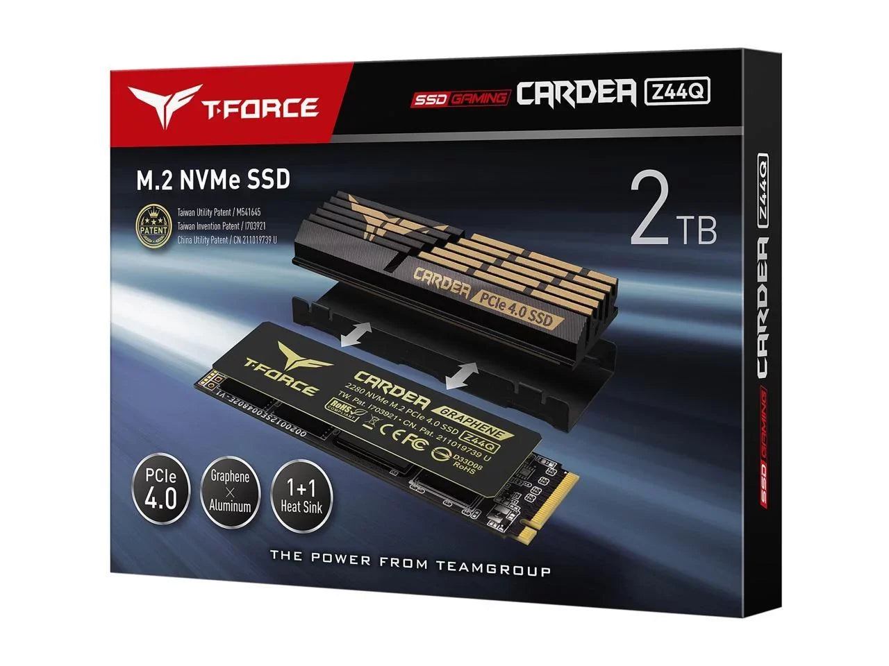 PCIe TM8FPQ002T0C327 1.4 x4, Z44Q 2TB State Group NVMe T-FORCE 2280 CARDEA (SSD) Solid Internal Gen4.0 Drive M.2 Team