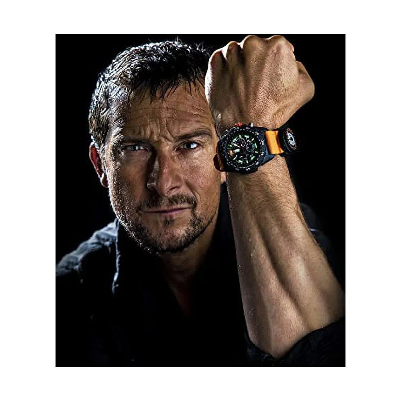 Stainless M Master 3749: Luminox Grylls Survival Series 45mm Bear - Swiss Black/Orange Watch Water Steel Mens Made Resistance 300