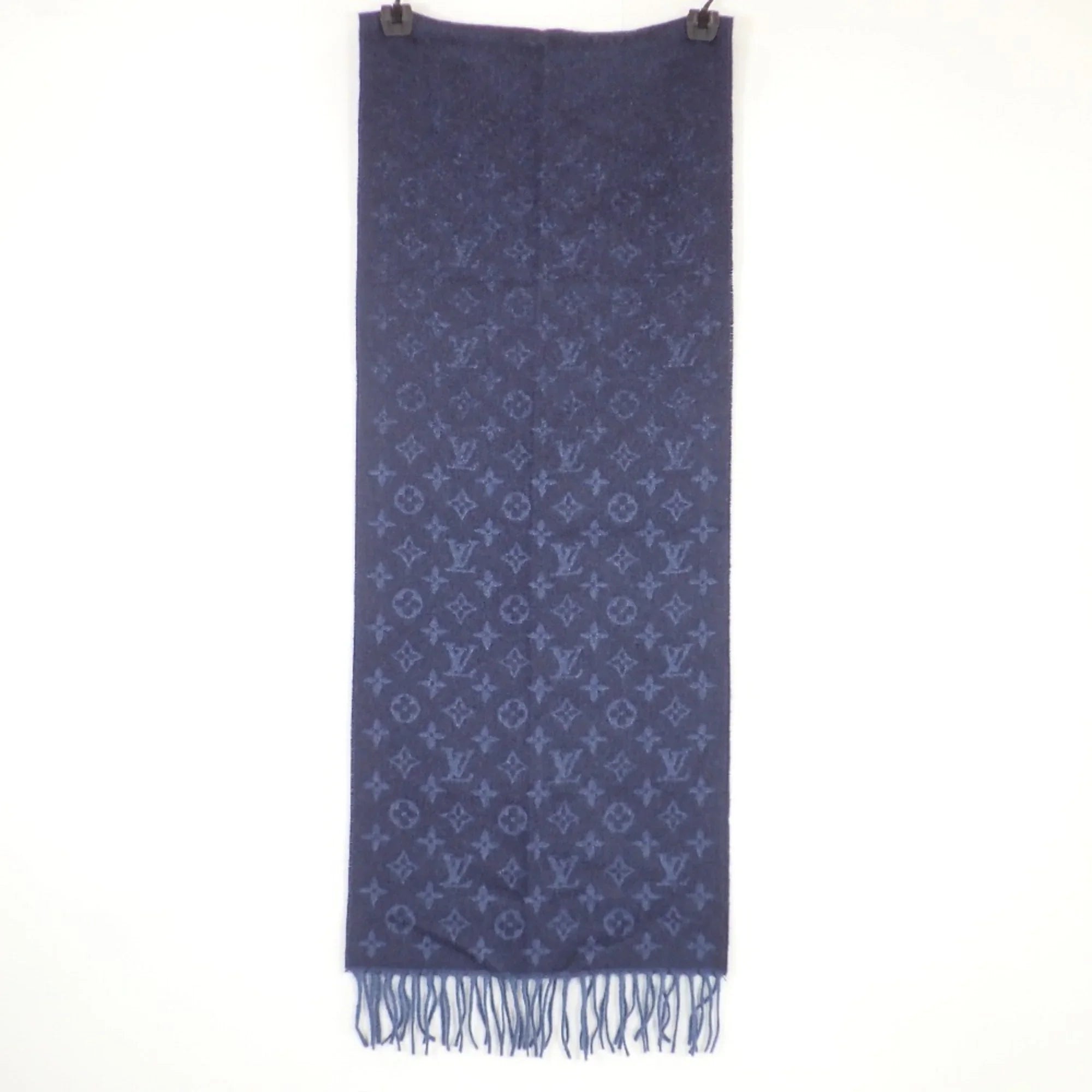 Scarf M70257 Monogram Blue (Good) Gradient Pre-Owned Men's VUITTON LOUIS Marine
