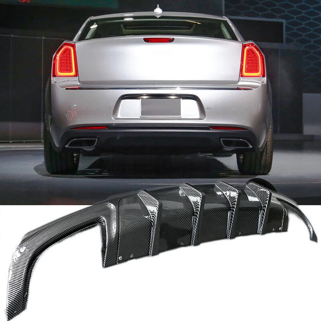 300 Diffuser 2015-2022 NINTE SRT Fiber Exhaust for Style Rear Chrysler Carbon Square