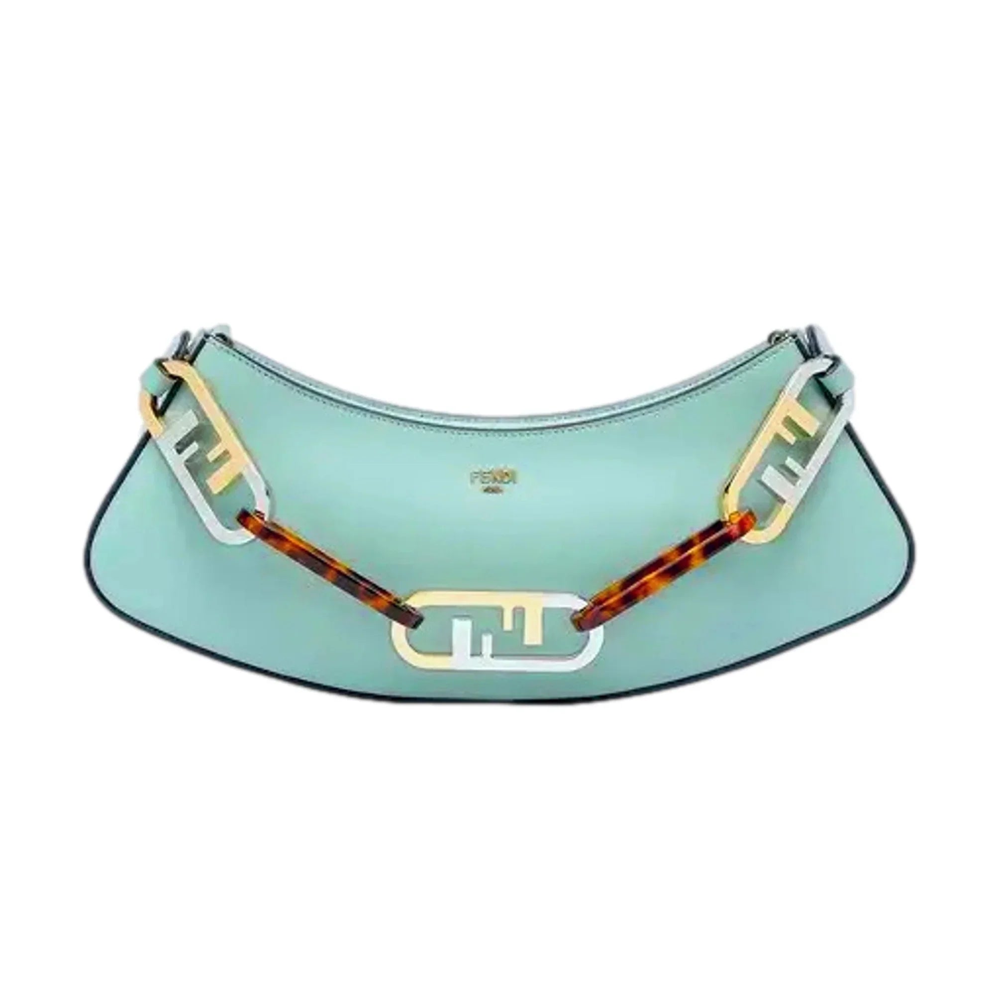 Calf Hobo Blue Shoulder Fendi Tiffany Bag Swing O'Lock Leather Small