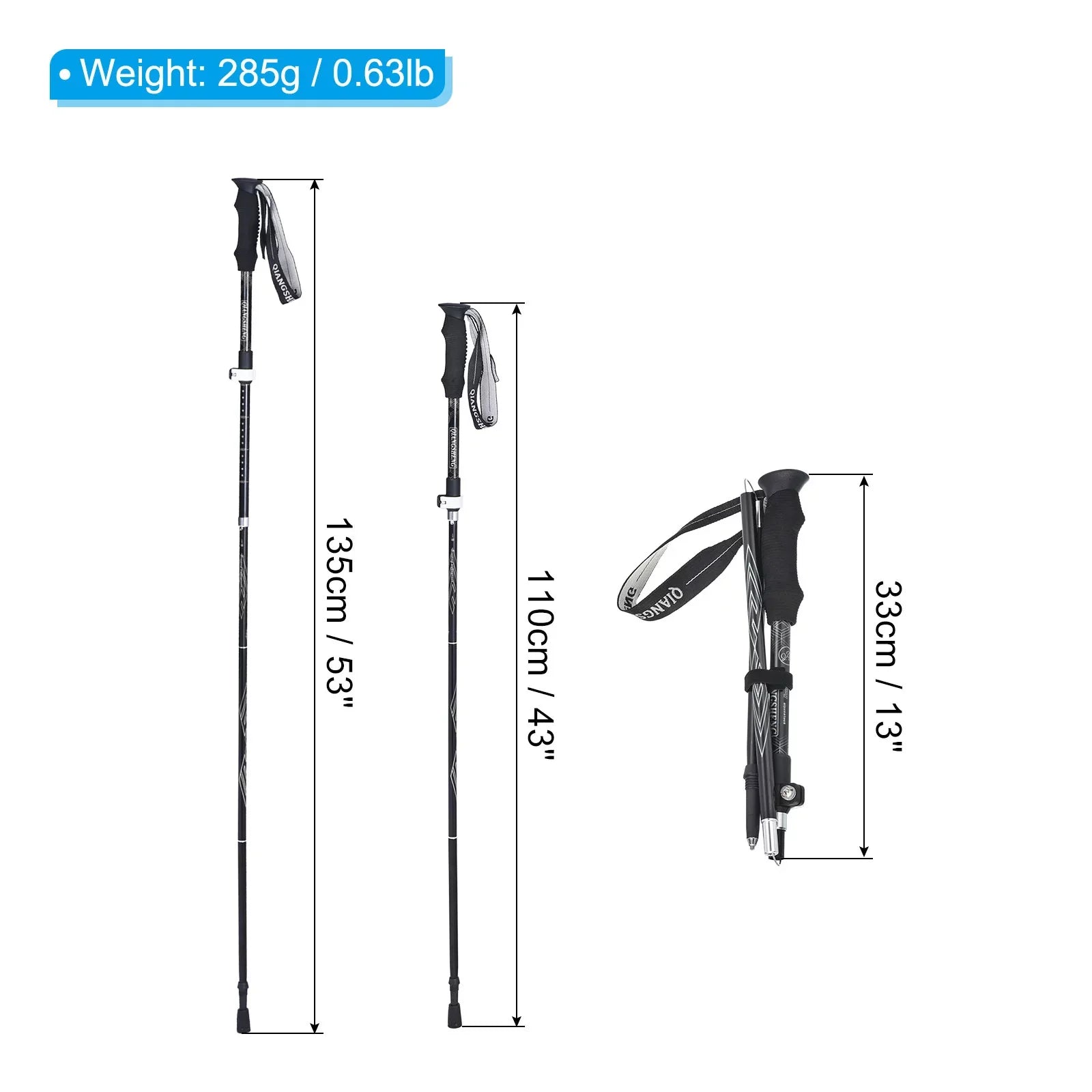 Uxcell Pole 53 Hiking Poles, Inch Collapsible Trekking White Telescopic