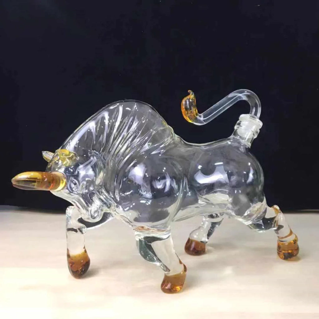 Novelty 1500ml Vodka Shaped for Glass Style Bull Brandy Decanter