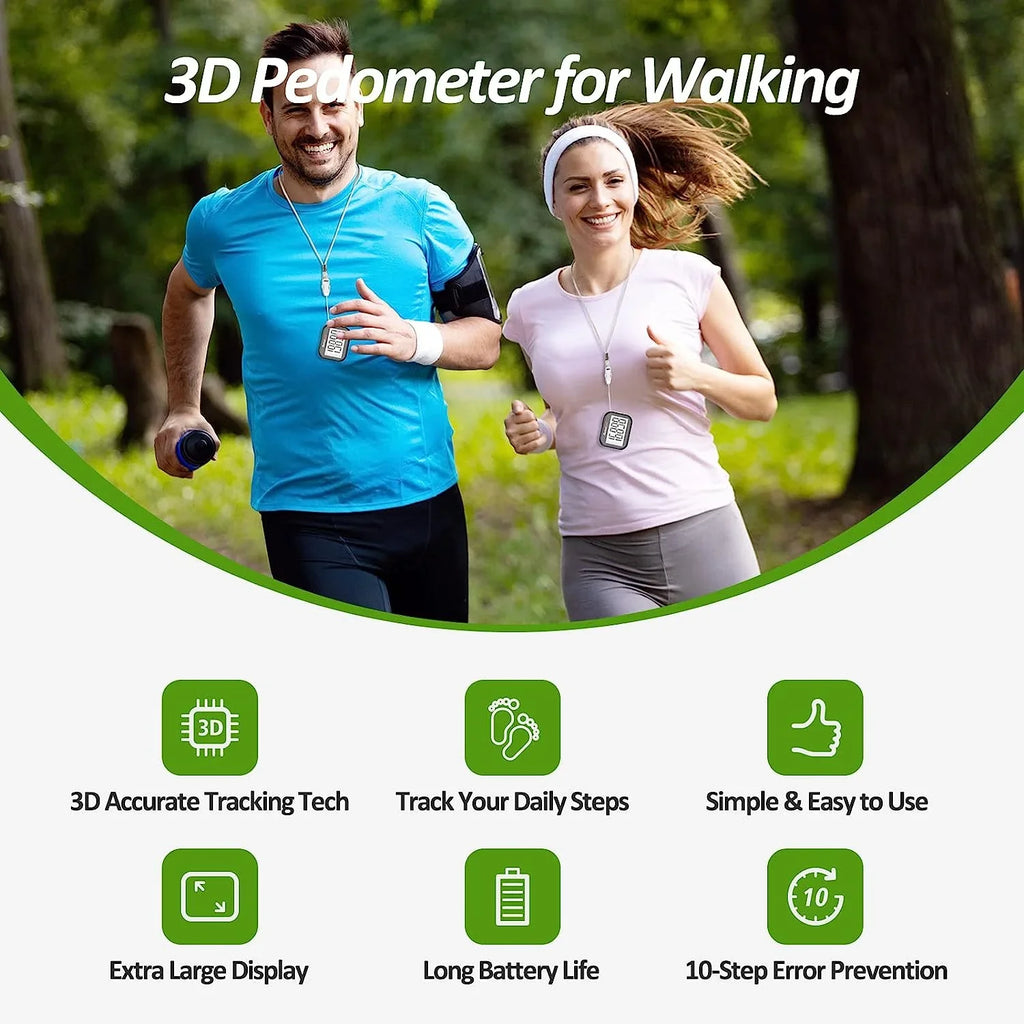 Removable Walking Display Step Steps, for for Clip Kids Large with with Pedometer Walking, Step for Accurate Simple Women Men Counter 3D and Tracker and Lanyard, for Pedometers