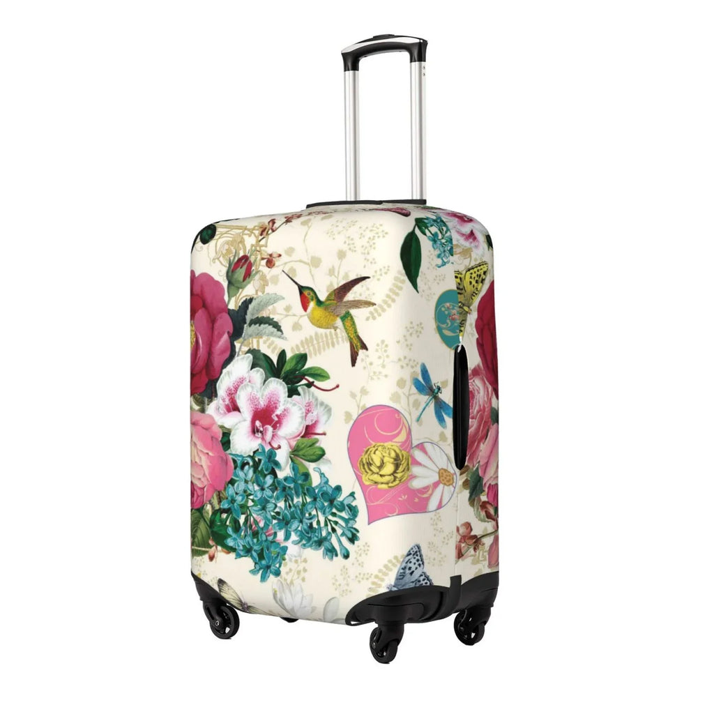 Easygdp inch Protective Rose Cover Luggage Butterfly with Elastic Print Zipper Suitcase 18-32 -Medium and Washable Bird Fits Hidden