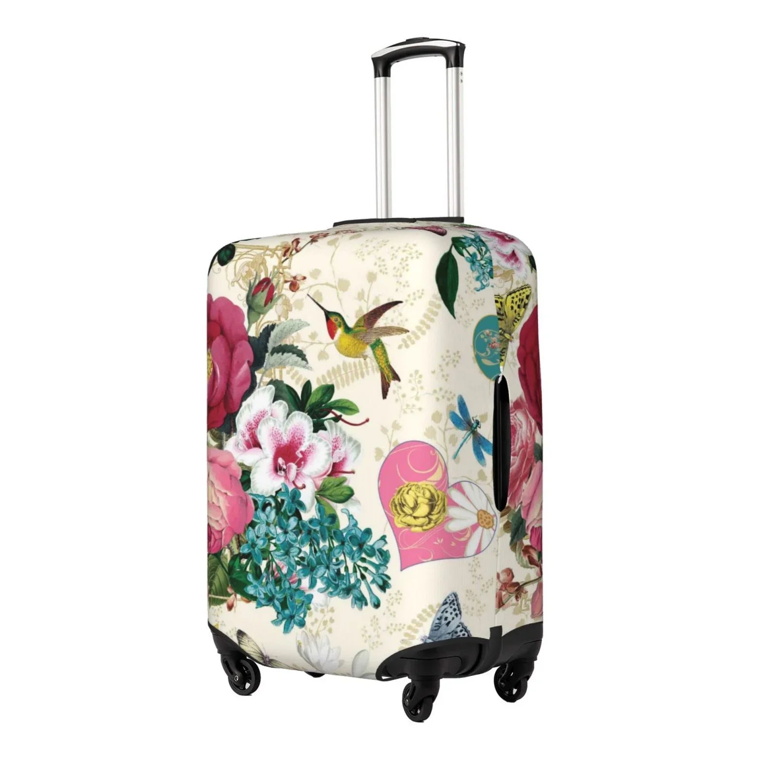 Easygdp inch Protective Rose Cover Luggage Butterfly with Elastic Print Zipper Suitcase 18-32 -Medium and Washable Bird Fits Hidden
