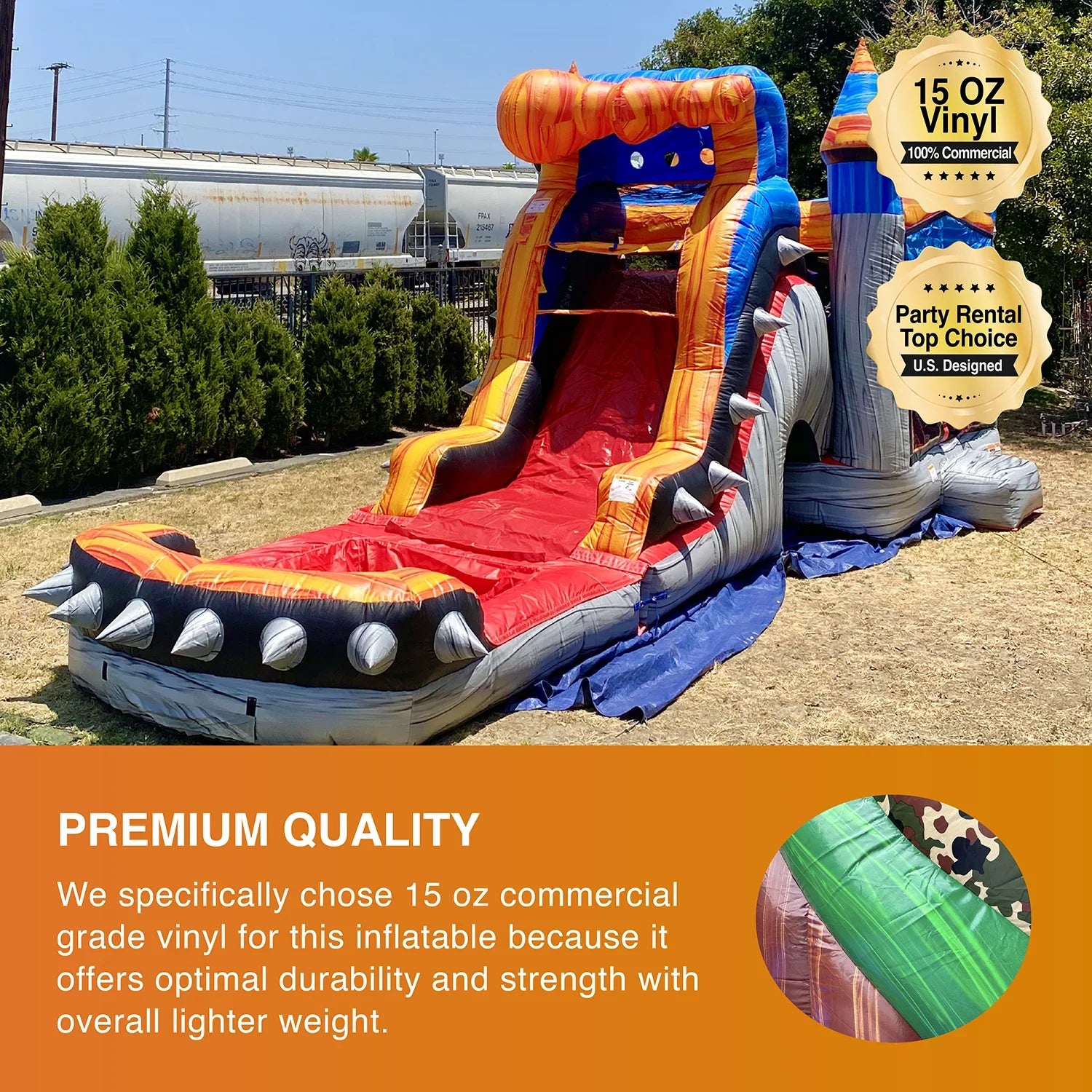 with Bounce Splash JumpOrange House Grade Slide Adults Rocker Inflatable Water Kids Pool Commercial Blower Titan with Outdoor for and