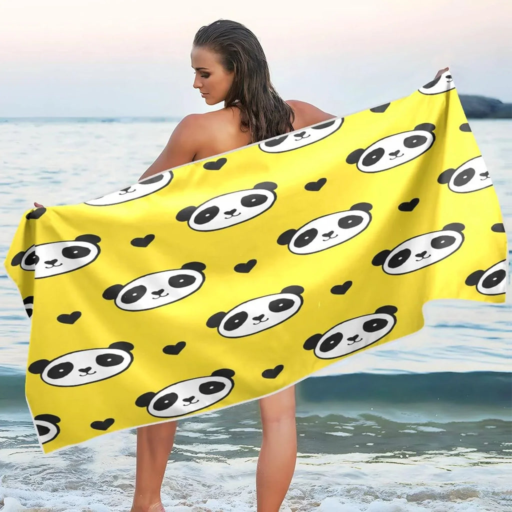 30¡±X60¡± Sand Bestwell Thin Panda Multipurpose Dry Towel Microfiber Towel Towel Swim Bath Lightweight Towel, Oversized Beach Yoga Free Pool Blanket, Quick Shower