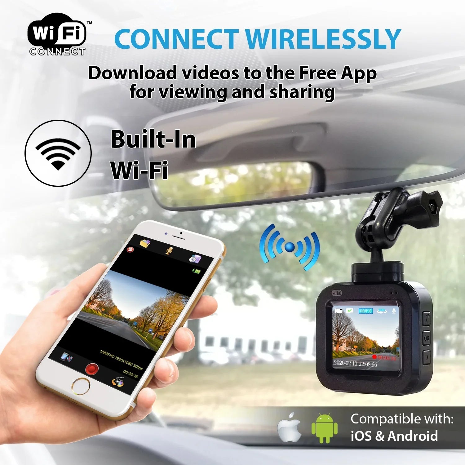 Car G-Sensor Full Loop Camera, and HD 1080p - PRO Endless Wide with Camera DashCam Angle Recording Wi-Fi,