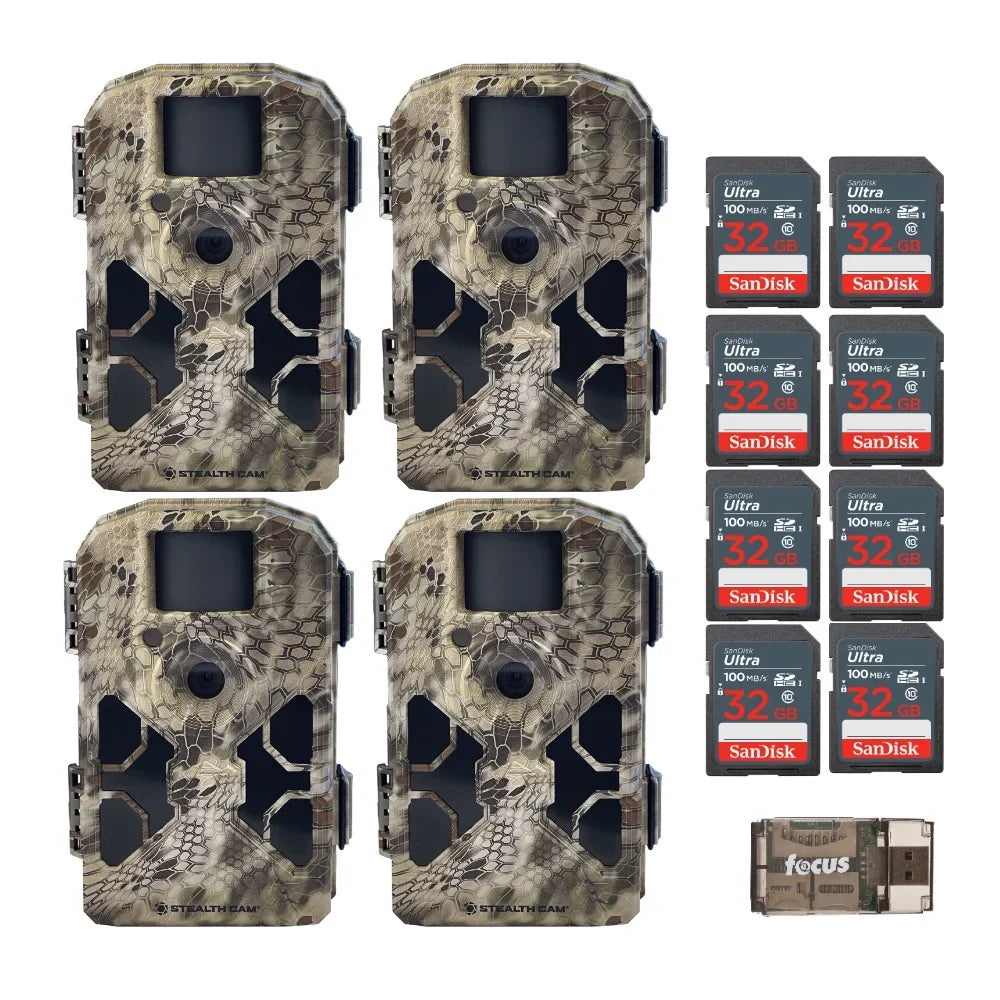 Kit & (4-Pack) G42NG Cam Cards 2022 Stealth Kryptek, Cameras, 32MP No-Glow Trail
