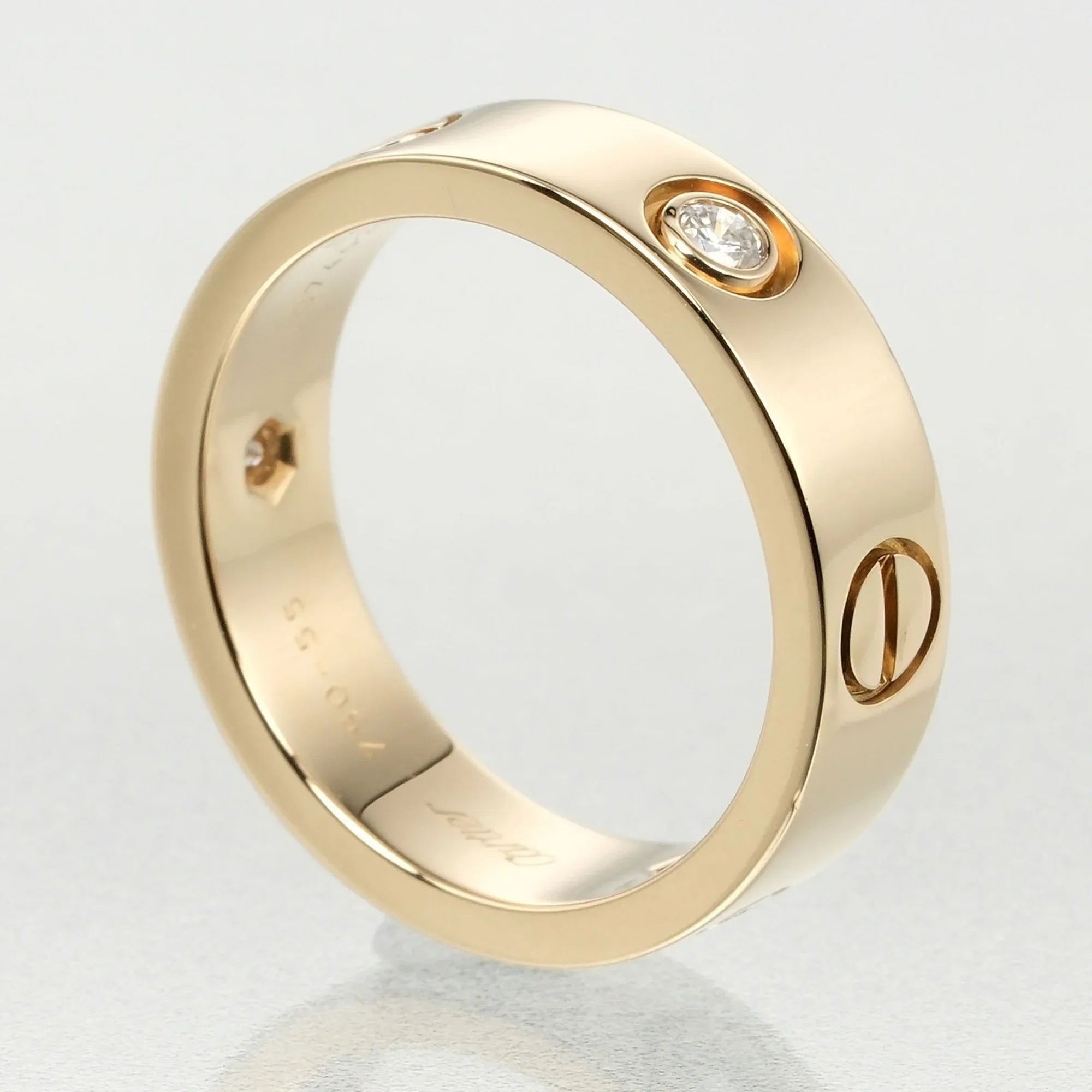 Love (Good) size 15 Pre-Owned diamond, half ring, approx. yellow K18 Cartier 3P, gold, 8.67g, I132124019