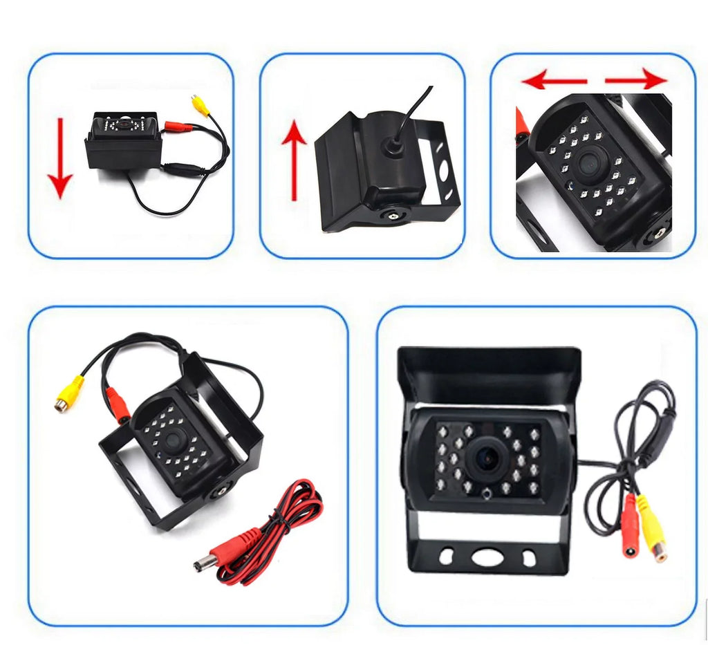 Van RV Car feet Truck for cable Car Monitor Bus parking system TFT camera IR with reverse Vision+32 7inch LCD 12V/24V Night 18 LED
