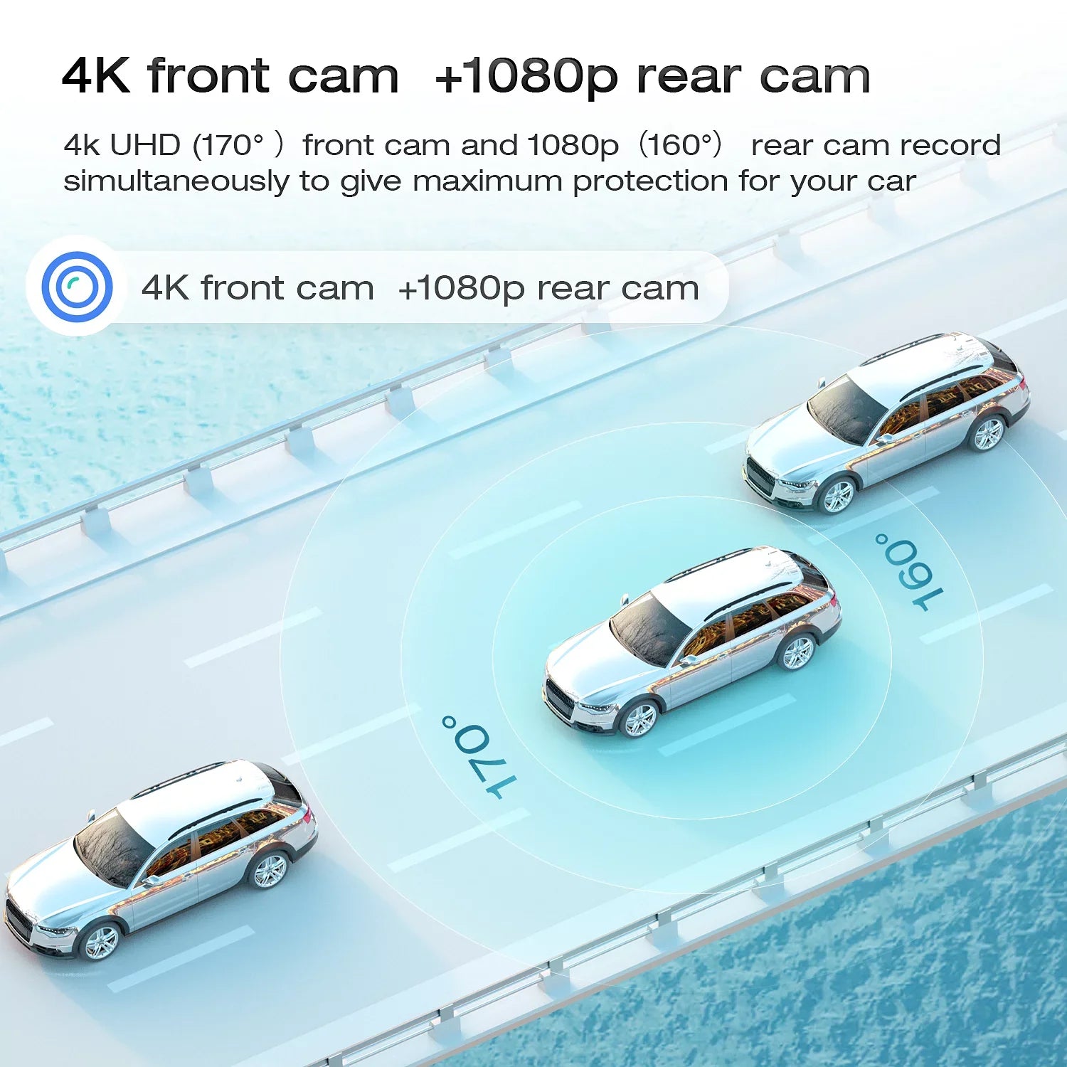 Touch 4K View Dash Vision Mirror Sensor GPS, with Cam, Cam, Super Camera, Night Parking Rear Screen Assist, Dash 12" TOGUARD Dual Sony Mirror
