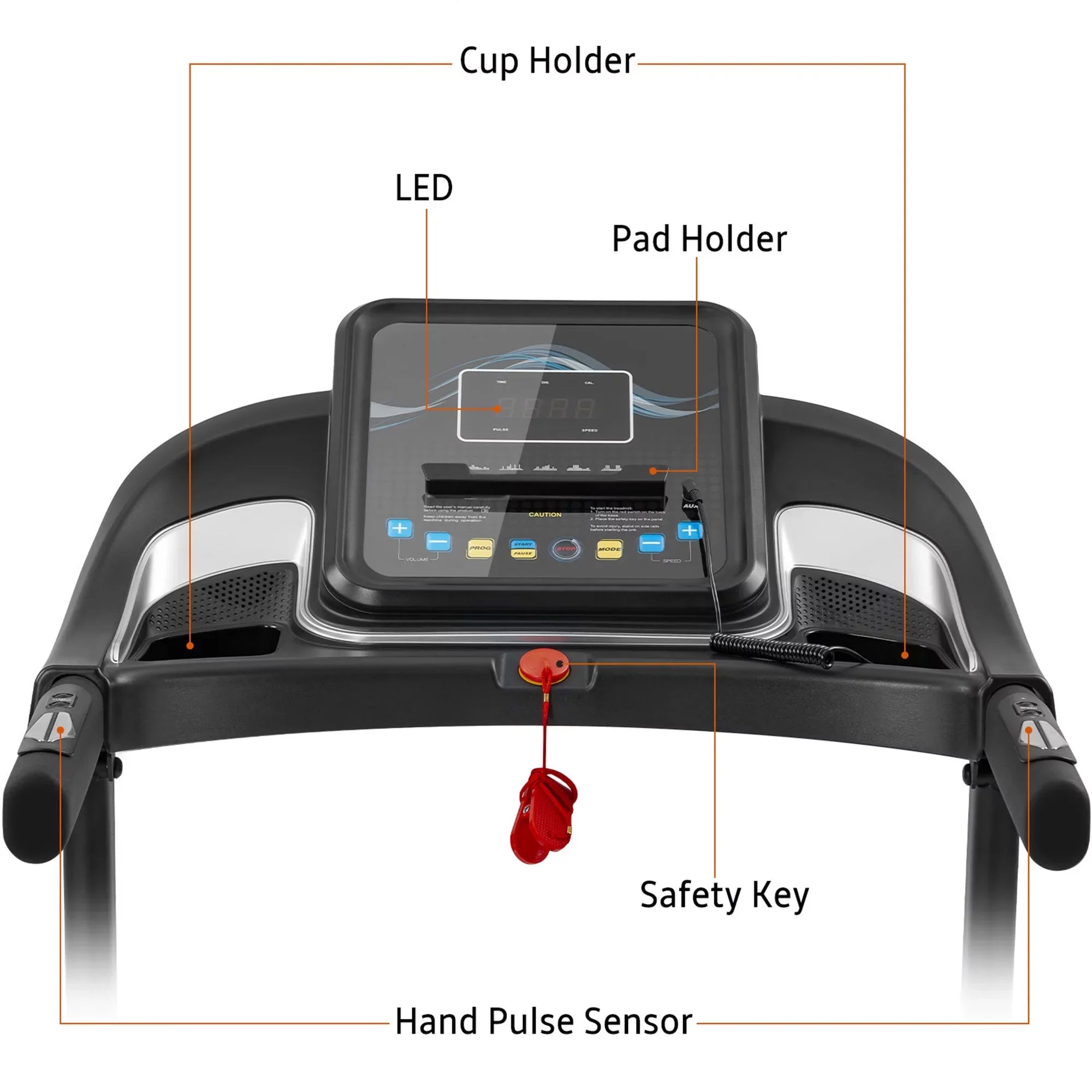 Adjuster with Speakers Audio Running Jogging Motorized Treadmill Easy Folding Machine and Incline Compact