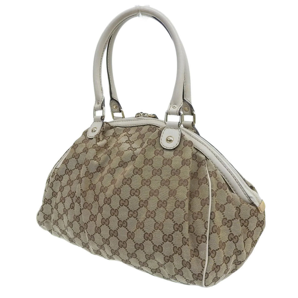 506631 canvas bag 223974 tote GG beige Pre-Owned Gucci handbag (Good) leather GUCCI