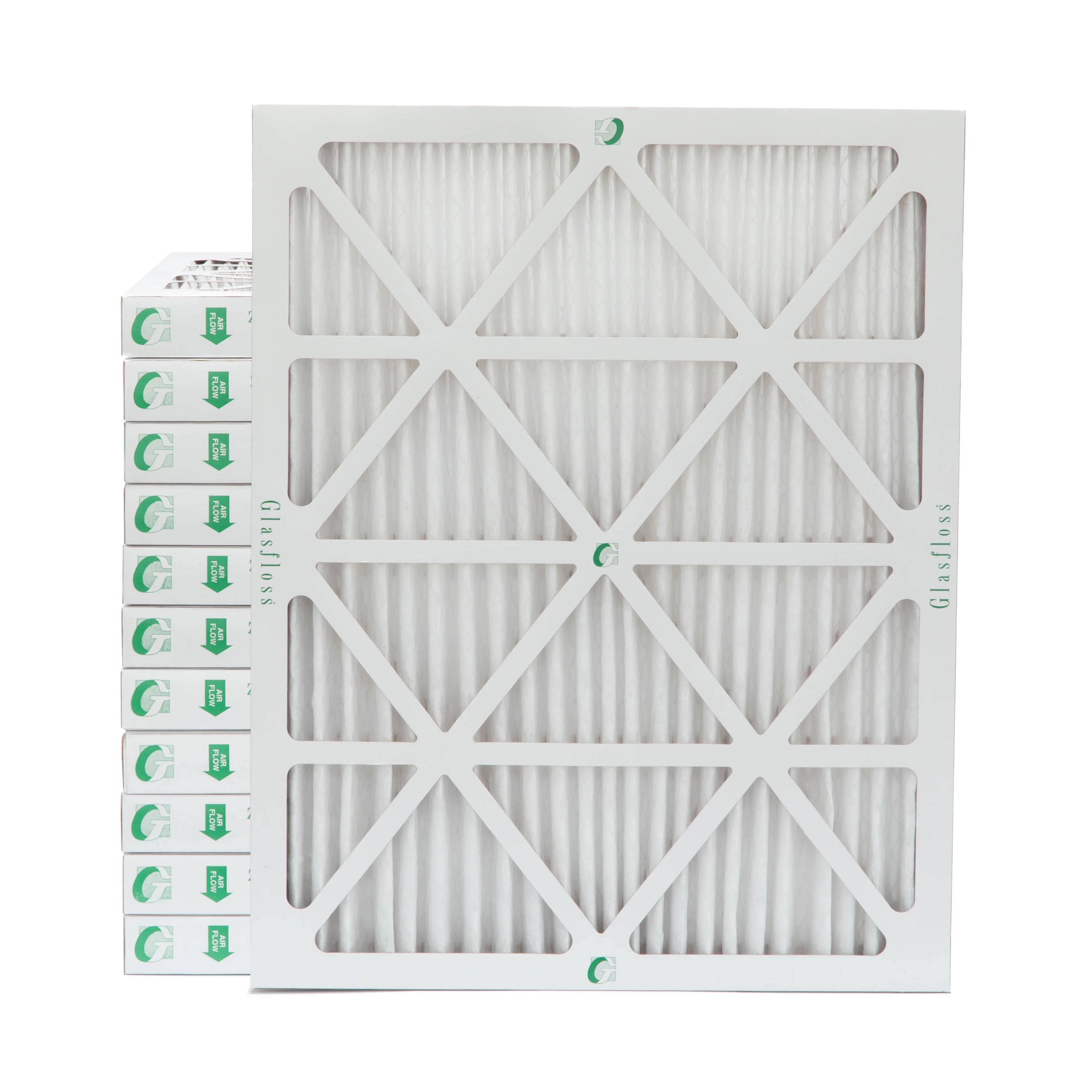 Pleated Furnace MERV of Inch AC 1-3/4 Air 20x25x2 Size: Actual 10 24-1/2 Glasfloss x 12. Filters. 2" ZL x Case 19-1/2