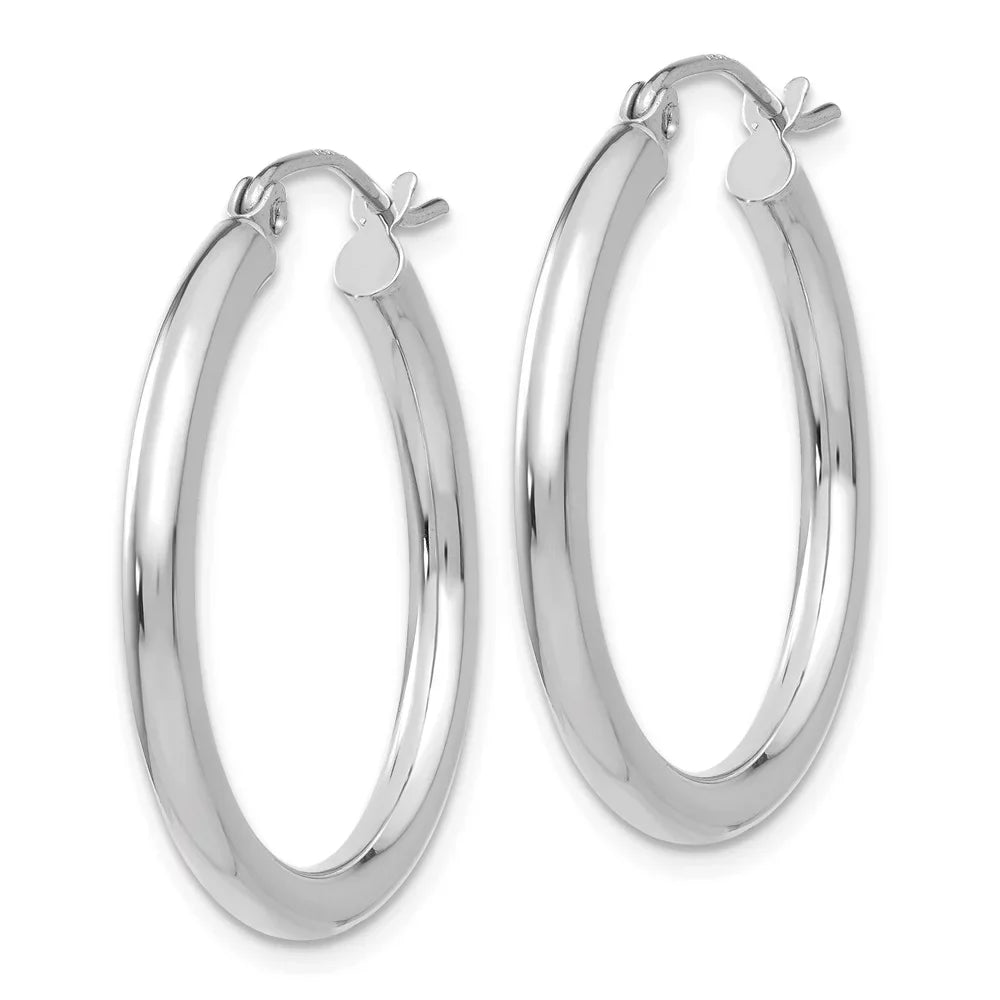 Lightweight Polished 14kt Women and Hoop Men and for Adults White Tube Gold Real Teens; 2.5mm Earrings; for