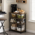 Columbia Walnut/Black Helena wheels, Kitchen Island Furinno 4-Tier on Rolling
