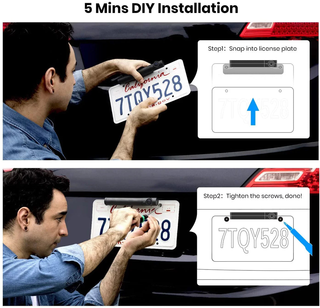 AUTO-VOX Wireless 5'' Installation, for Car Camera Systems 5Mins Backup for TW1 Monitor Camera Trucks, Up Back DIY Vision Solar Night
