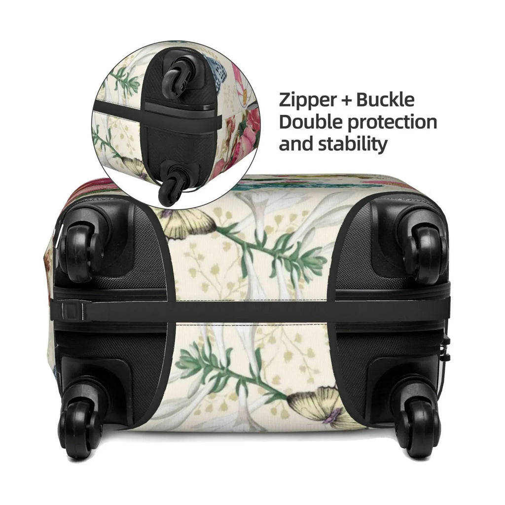 Easygdp inch Protective Rose Cover Luggage Butterfly with Elastic Print Zipper Suitcase 18-32 -Medium and Washable Bird Fits Hidden