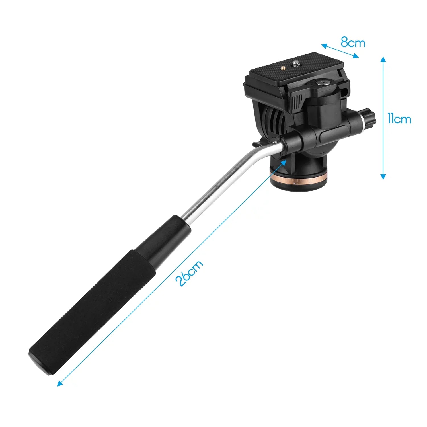 6kg 1 Compatible Professional Tripod Pan Video Release Drag Capacity 4 DSLR Plates Quick Load Inch Damping Fluid Camera with Head with Head Handle Docooler Cameras Camcorders