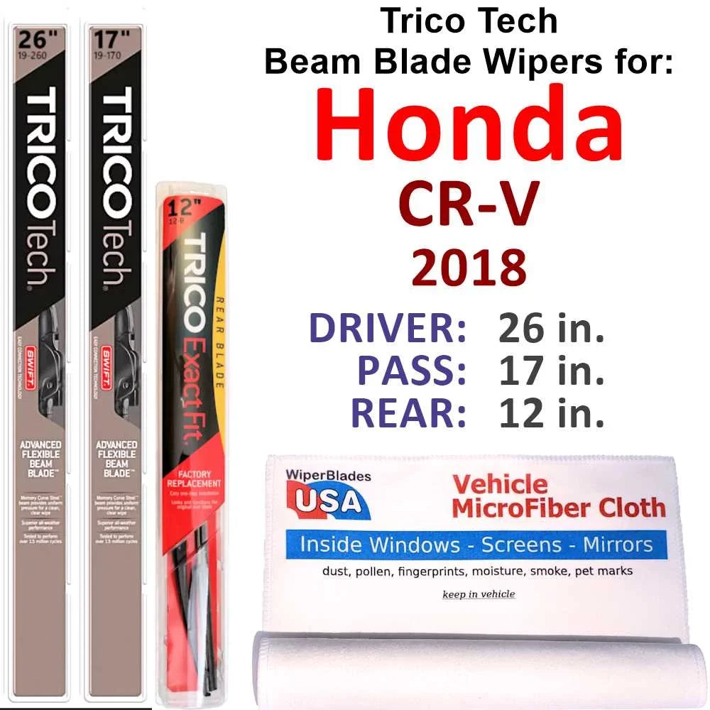 Wiper (Set 3) Wipers w/Rear Blade of CR-V Beam 2018 Honda