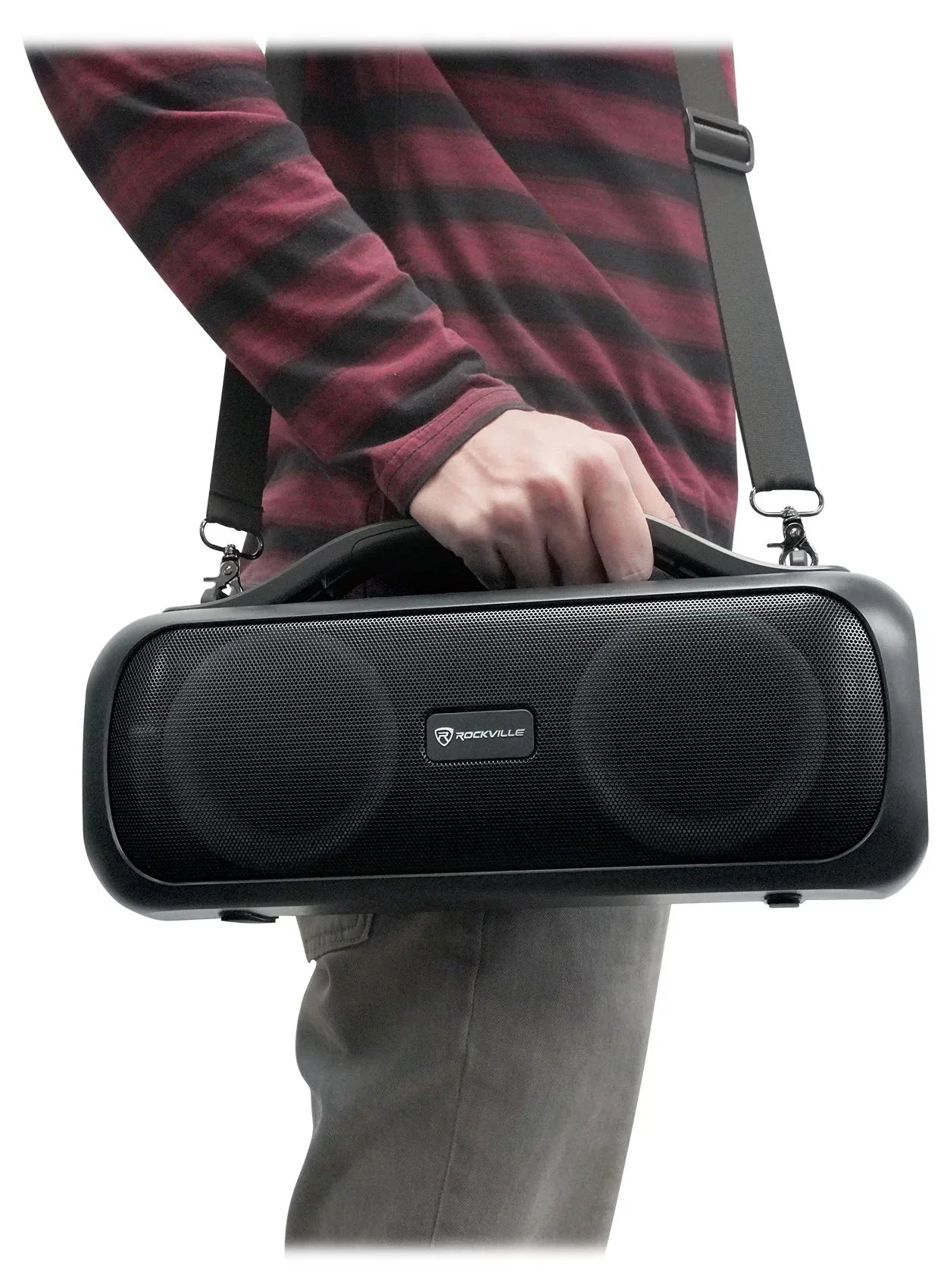 D4 Party Loud Deep Go Bass Rockville LED Portable Speaker, Large Bluetooth Party