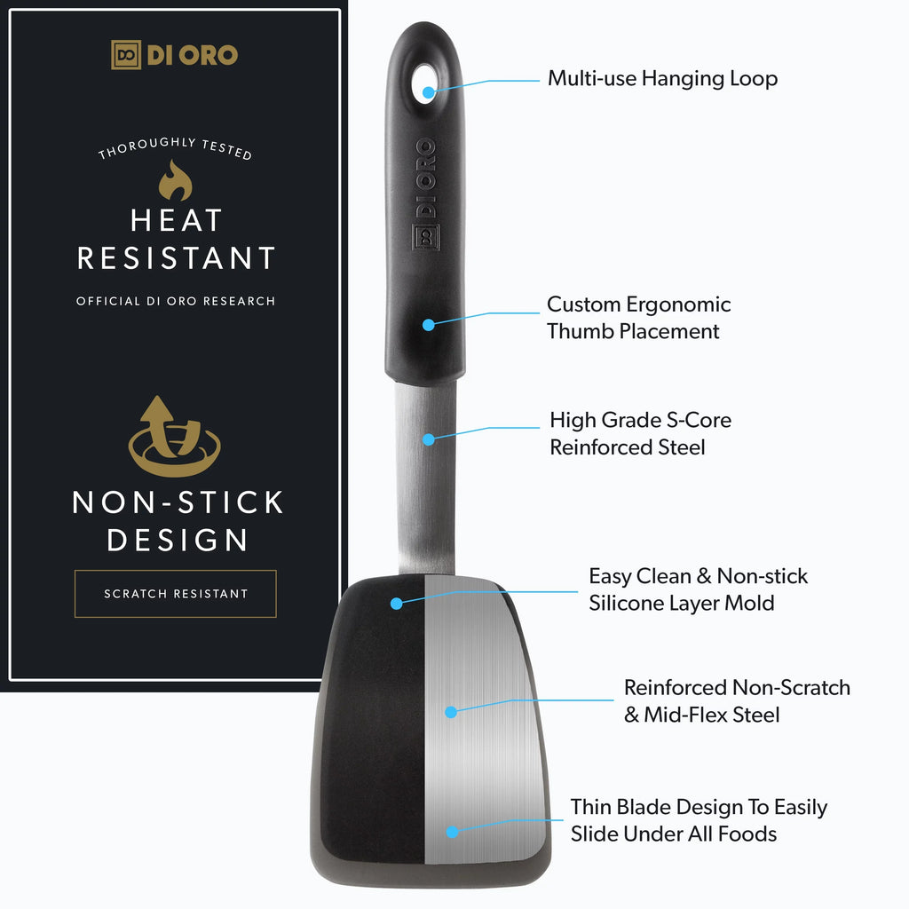 Oro Silicone Kitchen Di Chef Heat Standard Resistant Flexible Series - Spatula 600F Rubber Spatula Turner
