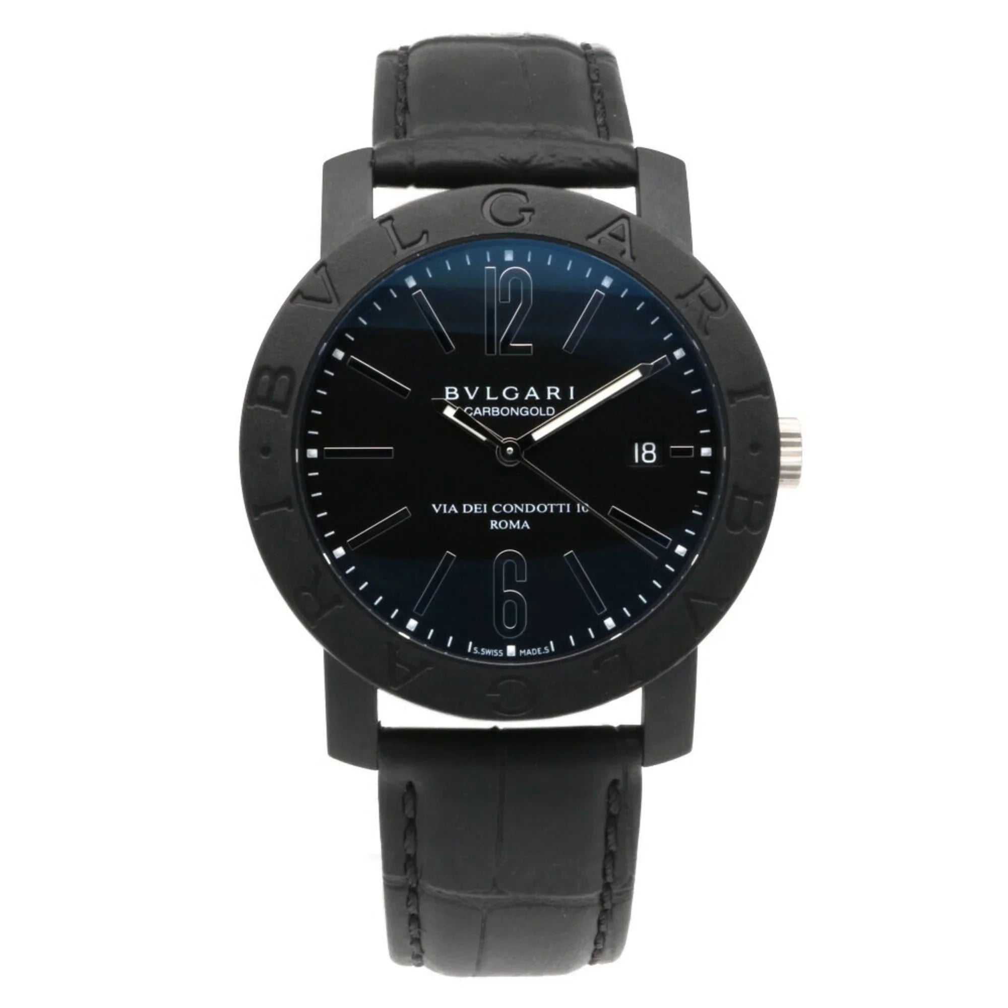 carbon men's (Good) BVLGARI BB40CL Bvlgari watch self-winding Pre-Owned