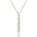 Rose Zirconia Inc for Plated Accented Pendant Cubic Box Women, Teens Boutique Gold Necklace Blue Vertical Bar