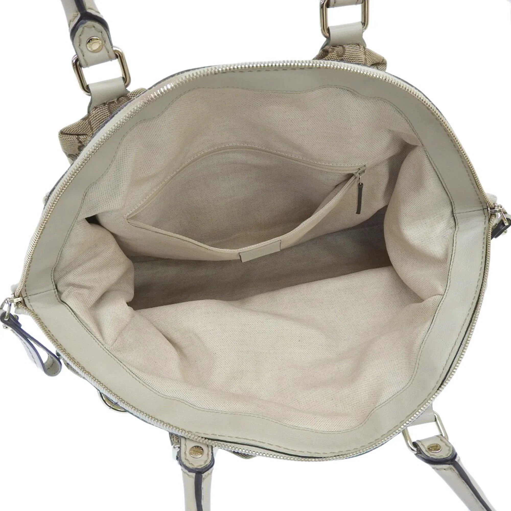 506631 canvas bag 223974 tote GG beige Pre-Owned Gucci handbag (Good) leather GUCCI