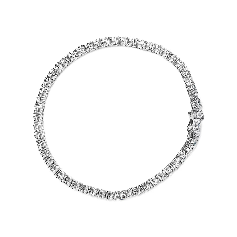 Silver Box Treated Green of I-J Clasp (Green - .925 Inches Tennis and Cttw Haus Clarity) Brilliance Round Diamond with Diamond Alternating and Womens Sterling cut White I3 1.0 7" Size Bracelet Color,