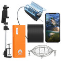 Boat Cage Holder Finder Fishing Sea with Lake Kayak Ice with 50M Control Cable Fishing Live Camera APP Case Underwater Bait 1080P Camera Video Carry for Fish Fishing Phone Mobile Dcenta