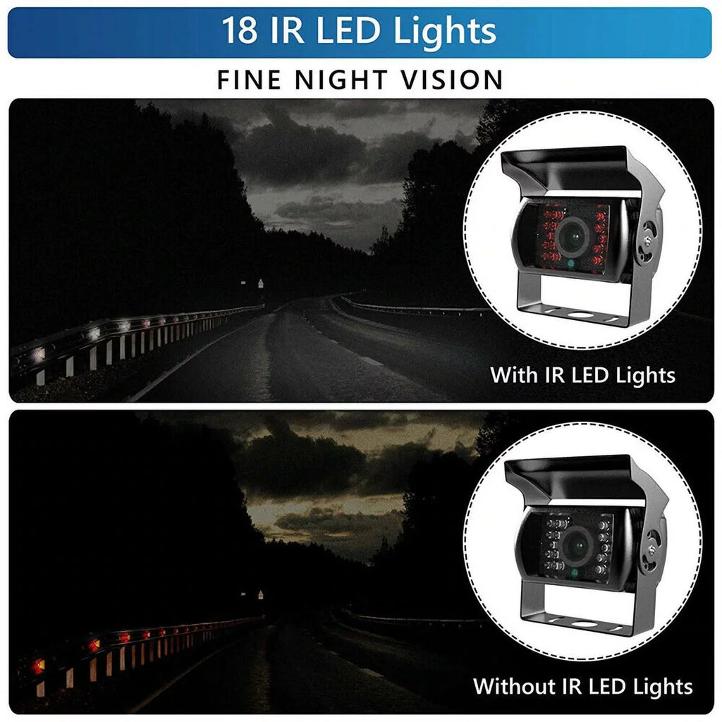 Van RV Car feet Truck for cable Car Monitor Bus parking system TFT camera IR with reverse Vision+32 7inch LCD 12V/24V Night 18 LED
