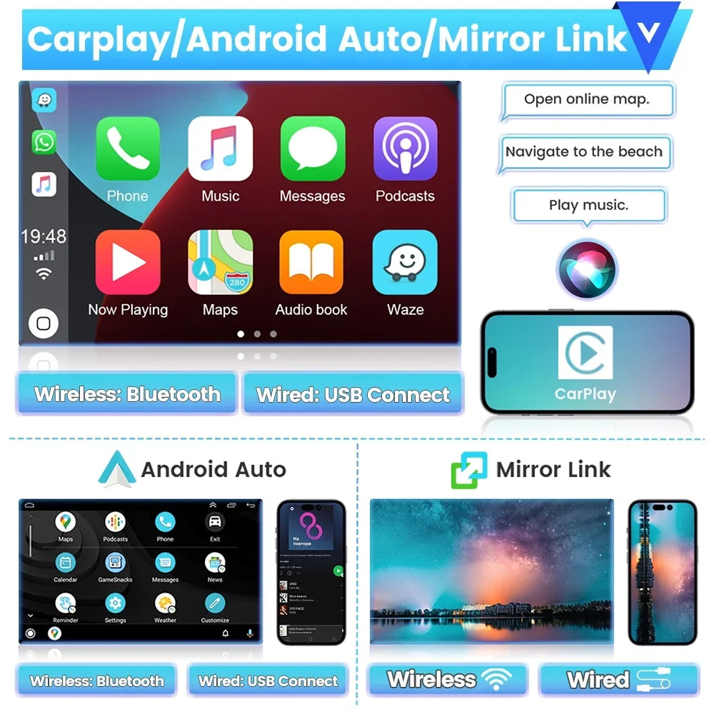 Wireless FM 2+64G Car WIFI Backup GPS Stereo Podofo 2006-2012 for USB Santa-fe Link Android Radio Hyundai Mirror 13 9'' Carplay Hifi,AHD Bluetooth Camera Auto Android