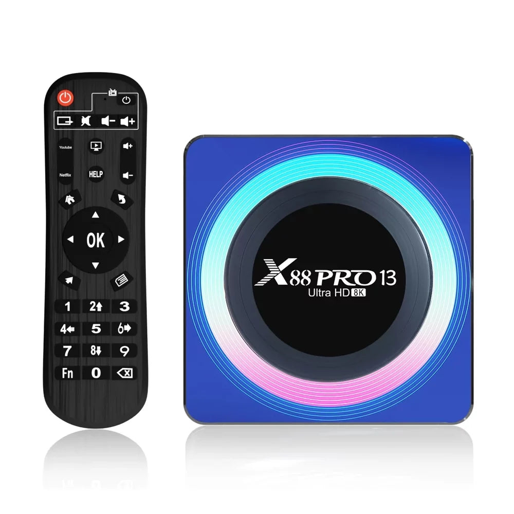 Band TV 4GB Ultra Ethernet 2.4G/5.8G ROM HD Android USB3.0 BT5.0 Quad-Core WiFi6 32GB RAM 1000M HDR10+ Dual 13.0 8K Box