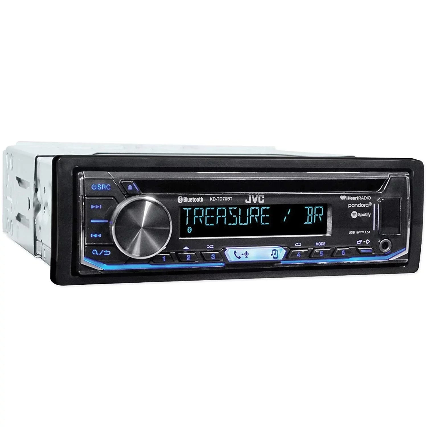 AM/FM/CD Mobile with KD-TD70BT Single-DIN Receiver In-Dash KD-TD70BT JVC Bluetooth