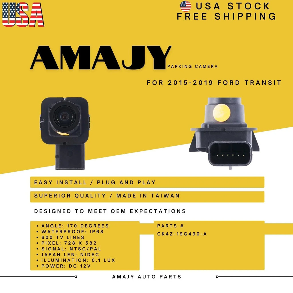 Replaces Backup CK4Z-19G490-A 15-19 Camera Ford Transit for