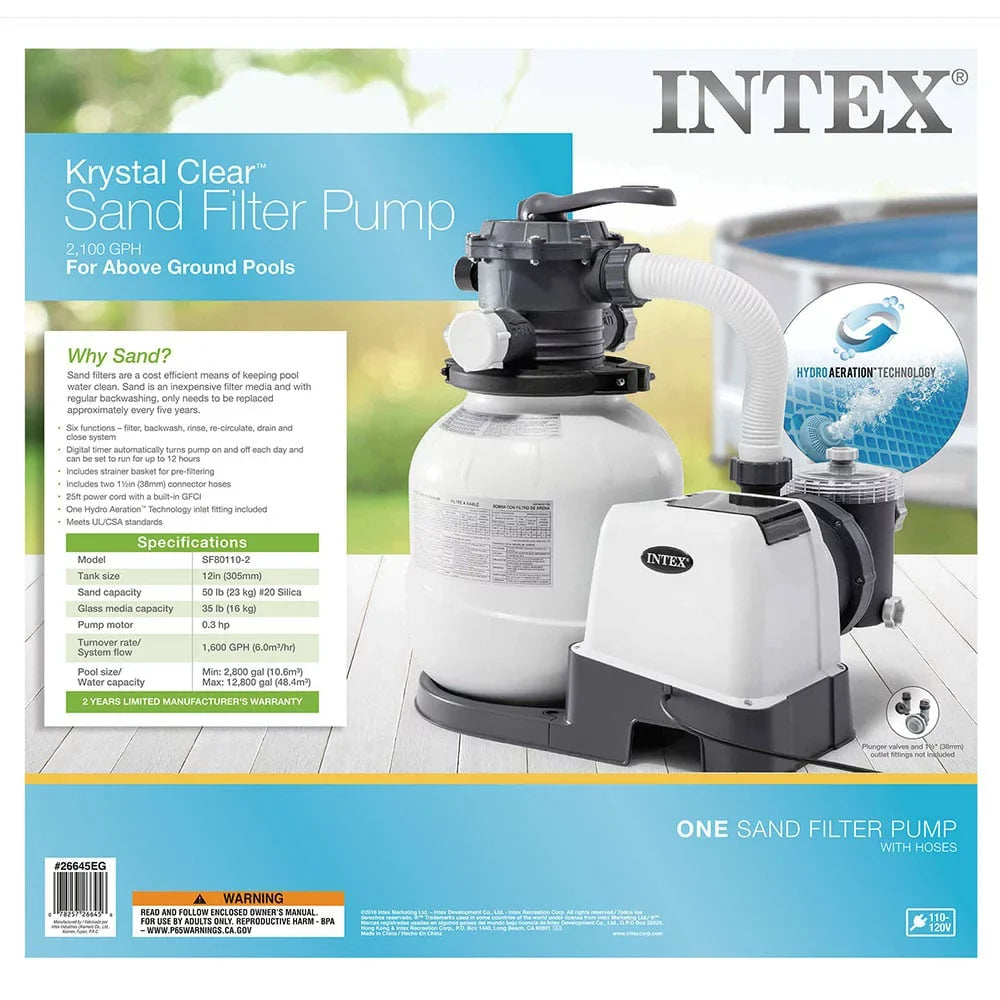 Skimmer & Filter Sand Maintenance Intex GPH Pool 2100 Kit, Deluxe Pump, Pool