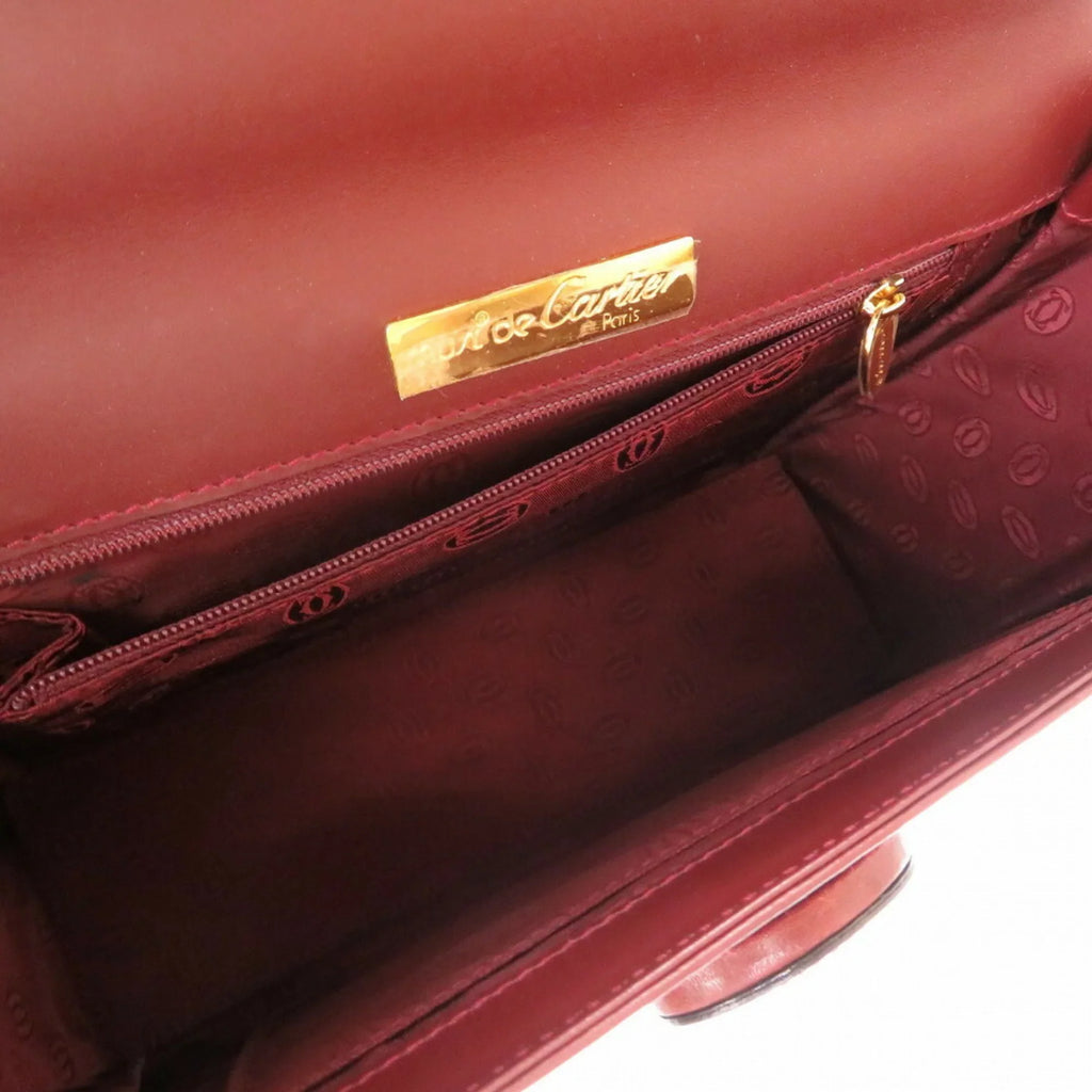 Pre-Owned must bordeaux line (Good) red Cartier leather handbag