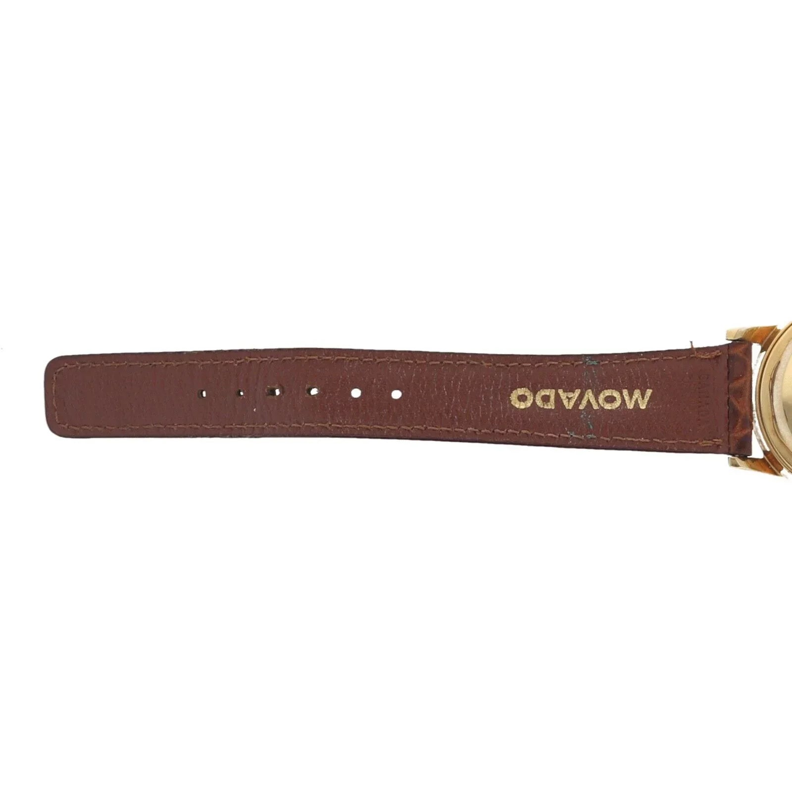 Automatic Gold Yellow 34mm Watch Leather 1231 Chronometre Movado Wrist 18k