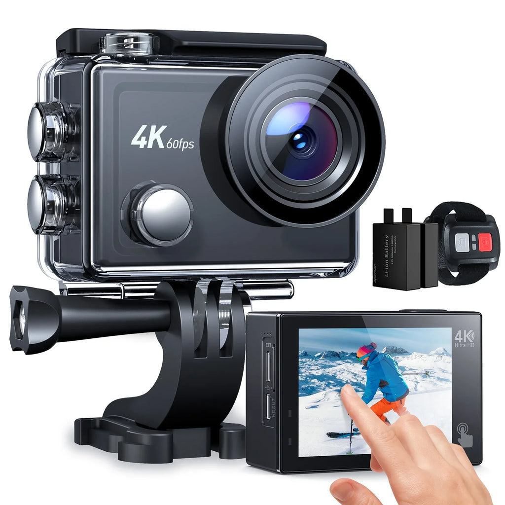 WOLFANG 4K Underwater Camera 24MP Waterproof with Camera Action 40M Control IP68 Remote WiFi Vlogging Case