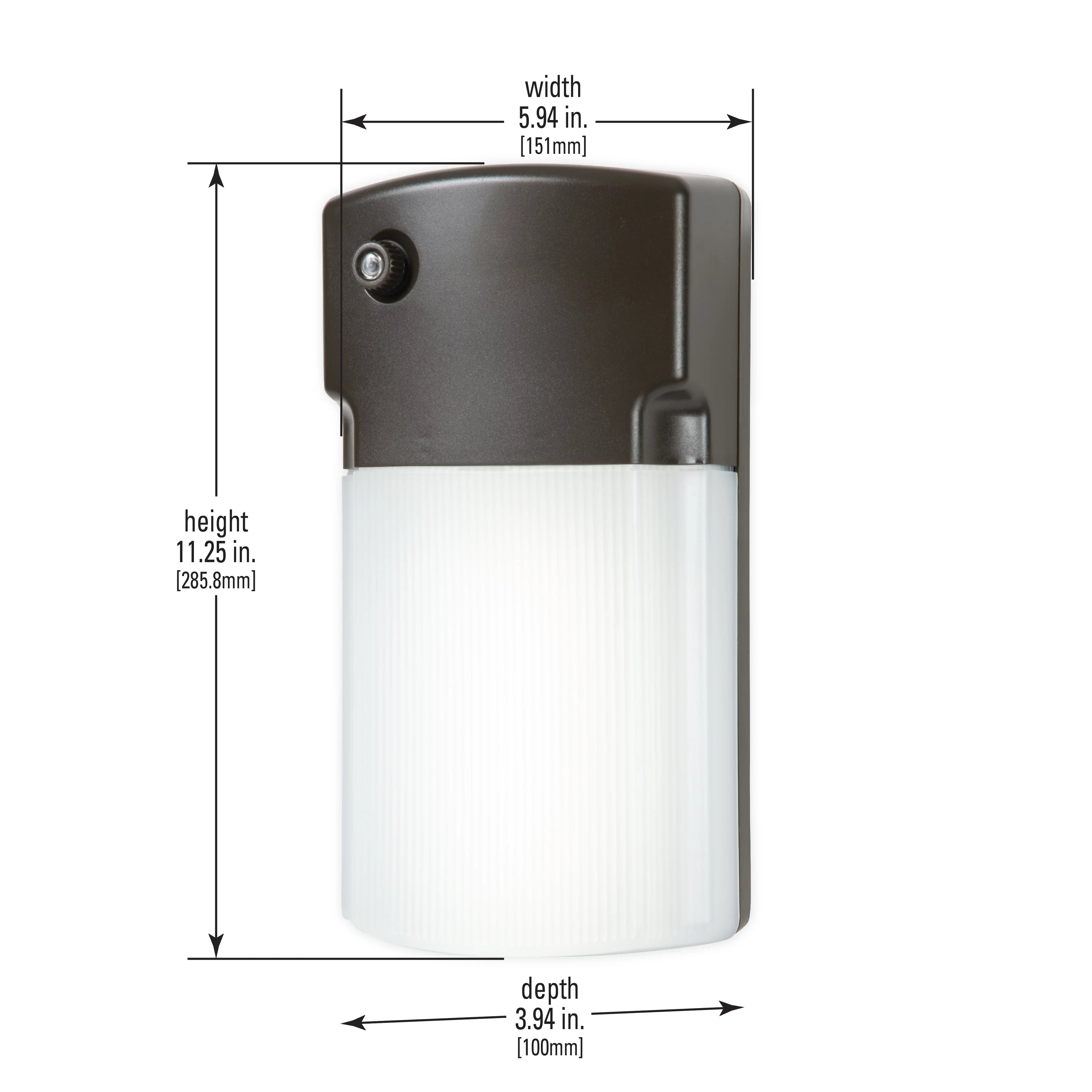Wall Pack LED to Outdoor Light Sensor Photocell with HALO Outdoor Dusk Bronze Integrated Dawn