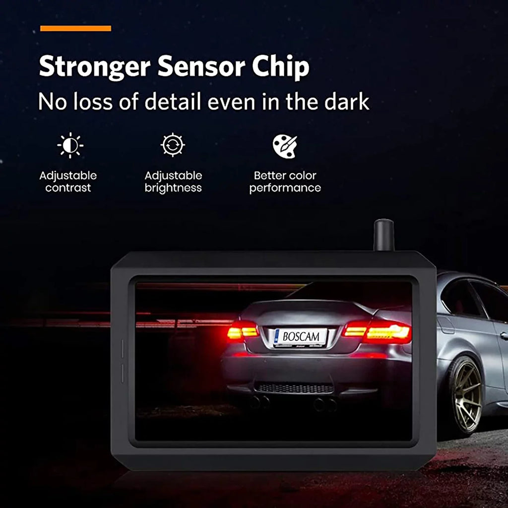Systems, Camera, License Camera View Solar Back Camera for Rear Plate Vehicles Up Trailer BOSCAM Wireless Wireless Backup Camera Digital Reverse Car