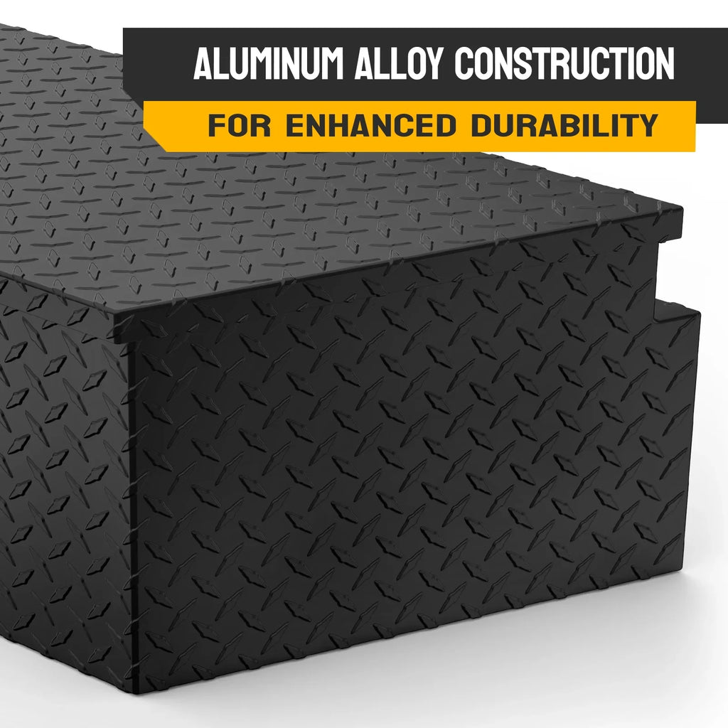 Keys, Trailer Tongue Trailer, 39 Box Inch Bed, Diamond for Organizer TUFFIOM Storage Toolbox Pickup Truck Aluminum RV, Plate with Black Tool Truck ATV, & Lock