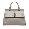 Bamboo Satchel Gray Leather Authenticated (Good) Daily Pre-Owned Medium Calf Unisex Gucci